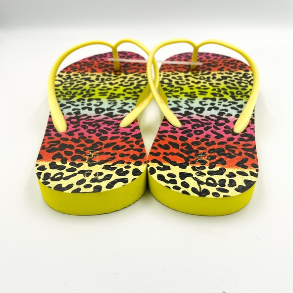 Leopard Colour Print Flip Flops Sandals - Picture 4 of 7